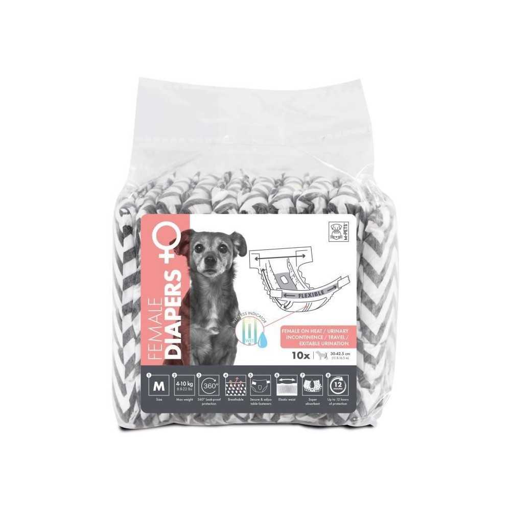 Dog Diapers - M PETS - DIAPERS - Female M x10 - Waist size 30-42.5 cm Dog Diapers - M PETS - DIAPERS - Female M x10 - Waist size 30-42.5 cm