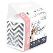 Dog Diapers - M PETS - DIAPERS - Female M x10 - Waist size 30-42.5 cm