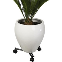 NATURE Roller shelf for extendable plants - Black metal - H6 x 27/37 x