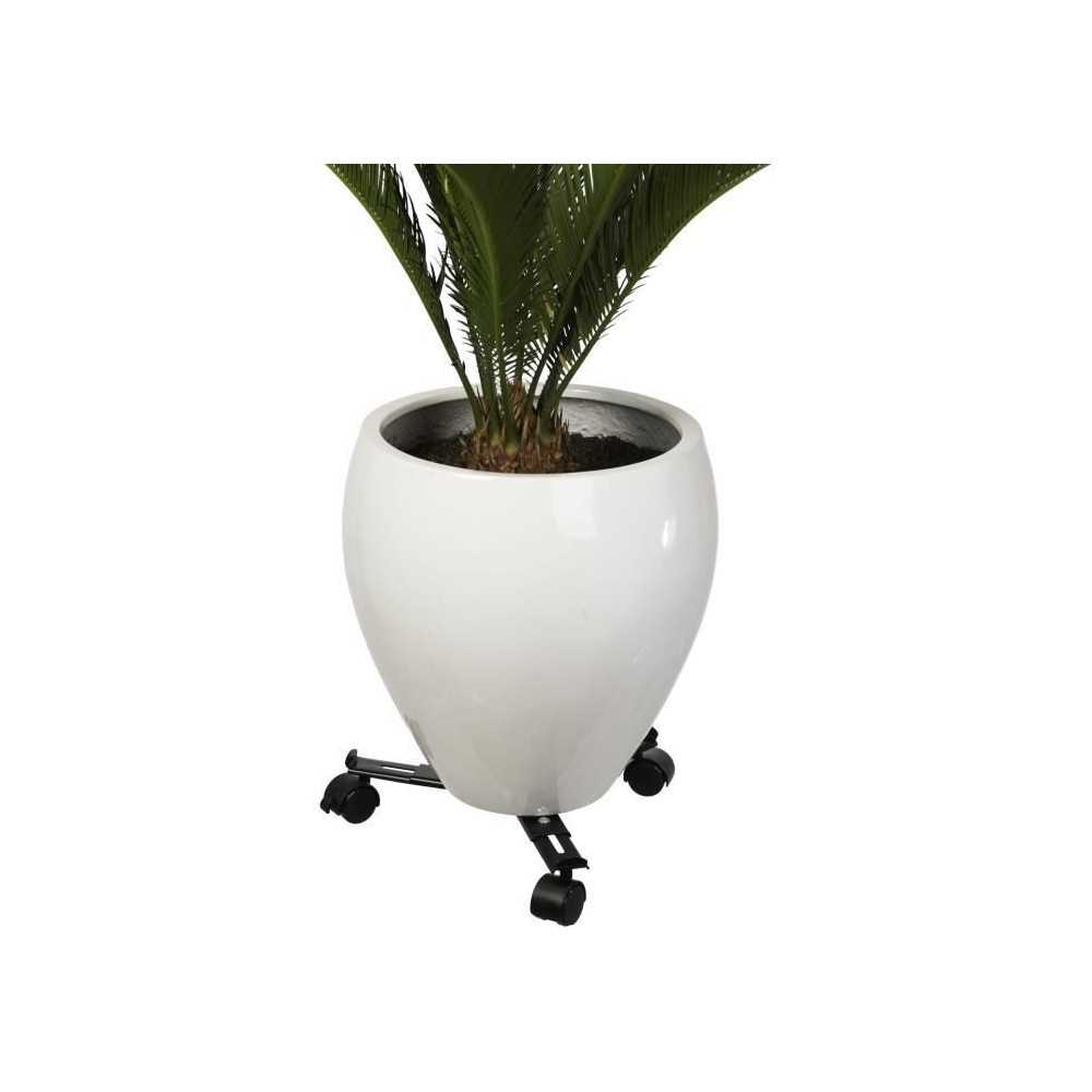 NATURE Roller shelf for extendable plants - Black metal - H6 x 27/37 x