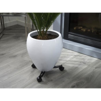 NATURE Roller shelf for extendable plants - Black metal - H6 x 27/37 x