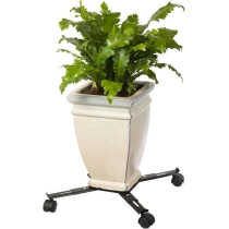 NATURE Roller shelf for extendable plants - Black metal - H6 x 34/51 x