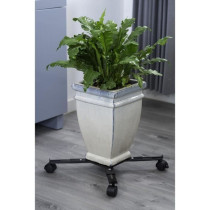 NATURE Roller shelf for extendable plants - Black metal - H6 x 34/51 x