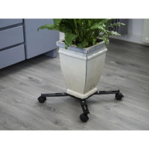 NATURE Roller shelf for extendable plants - Black metal - H6 x 34/51 x