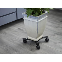 NATURE Roller shelf for extendable plants - Black metal - H6 x 34/51 x