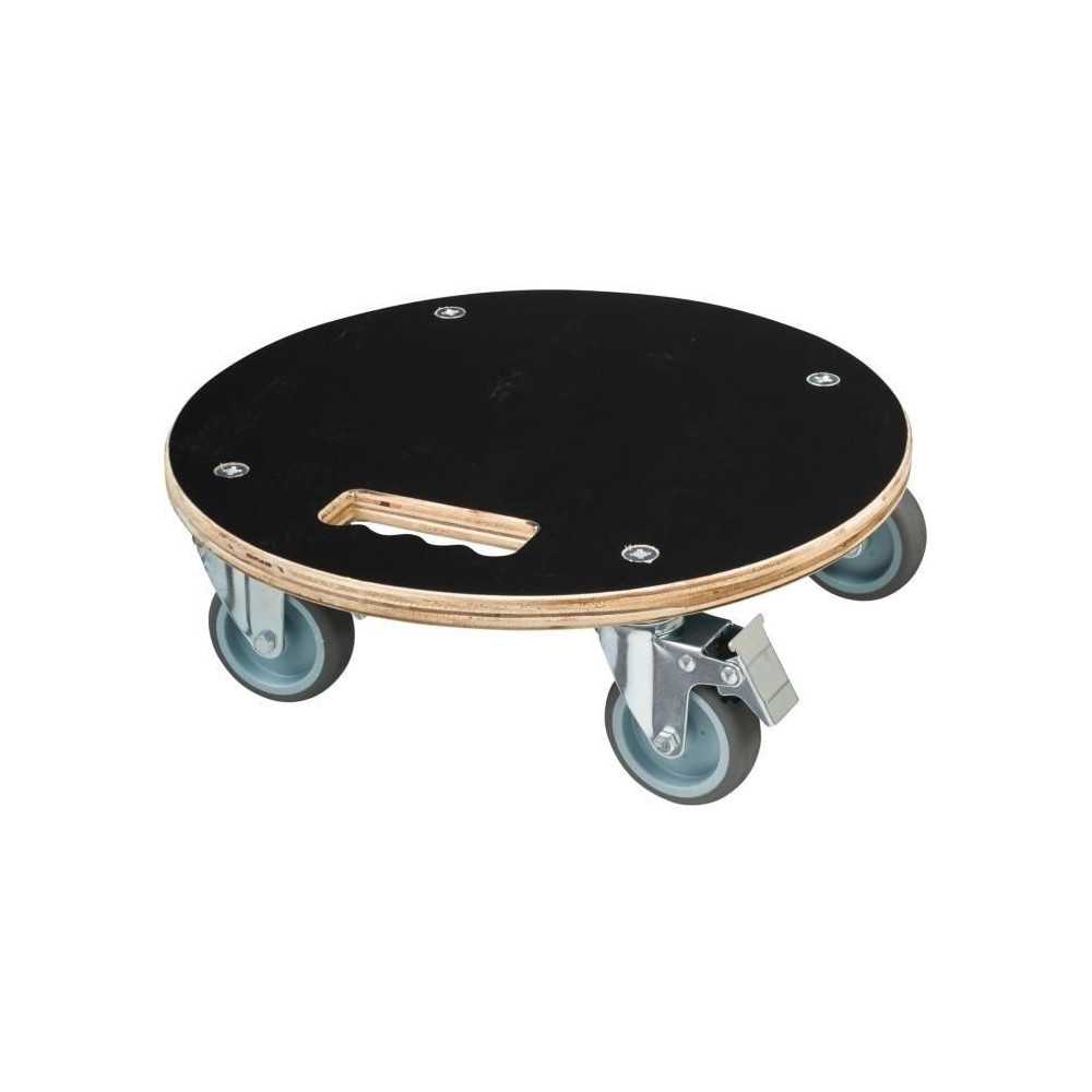 Support de pot roulant carré - NATURE - En bois FSC - Charge maxi 250