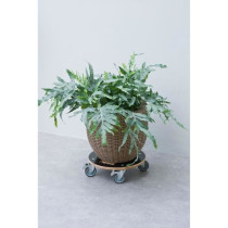Support de pot roulant carré - NATURE - En bois FSC - Charge maxi 250