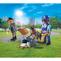 PLAYMOBIL 71731 Policier chien de recherche et voleur