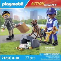 PLAYMOBIL 71731 Policier chien de recherche et voleur