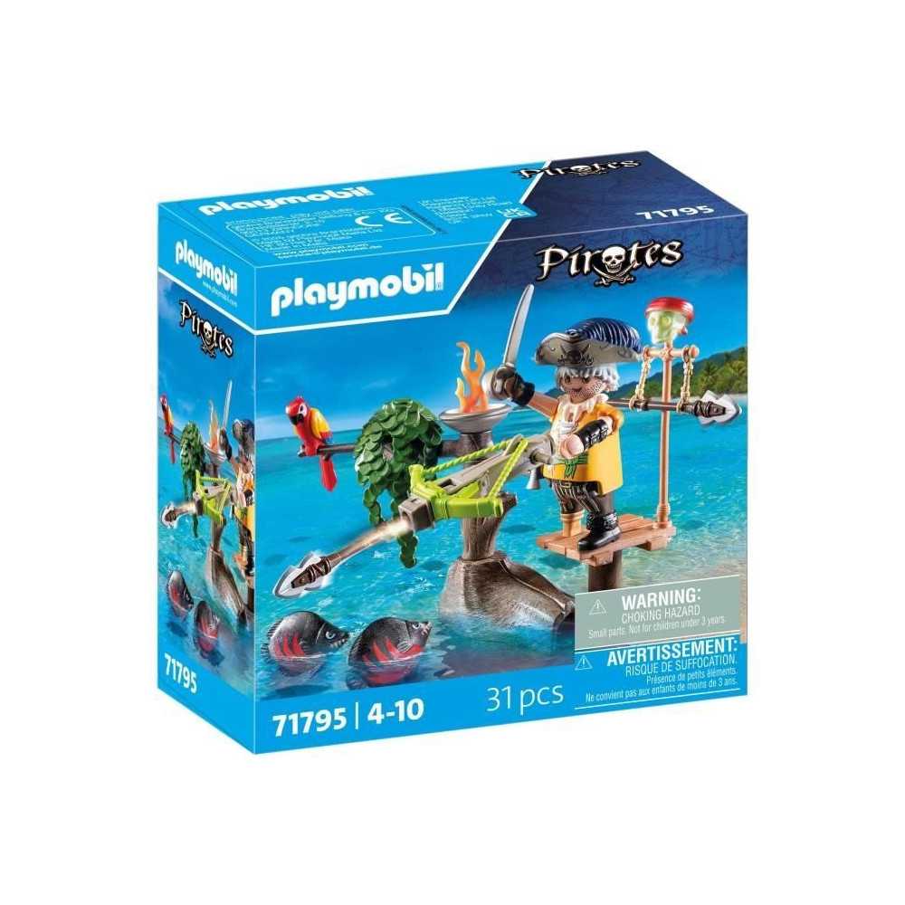 PLAYMOBIL 71795 Pirate avec arbalete et poissons a viser, 31 pieces, D