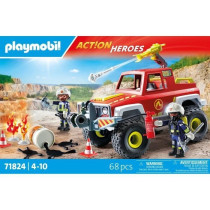 PLAYMOBIL 71824 Véhicule de pompiers avec bidon enflammé