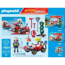 PLAYMOBIL 71825 Pompier avec quad et arbustes enflammés