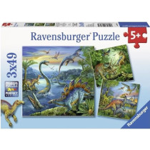 Puzzle 3x49 pcs Fascination Of The Dinosaurs