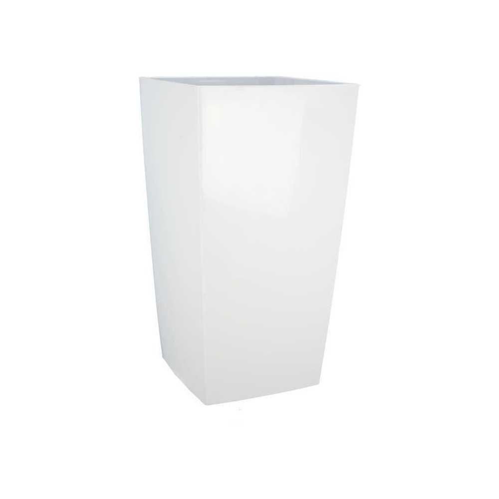 RIVIERA NUANCE square flower box - Plastic - L38xD38xH69 cm - White RIVIERA NUANCE square flower box - Plastic - L38xD38xH69 cm - White