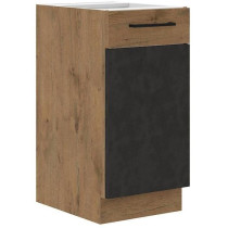 ROCK base unit - Melamine with lancelot oak and matera gray decor - 1