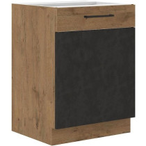 ROCK base unit - Melamine with lancelot oak and matera gray decor - 1