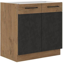 ROCK under-sink unit - Melamine with lancelot oak and matera gray deco