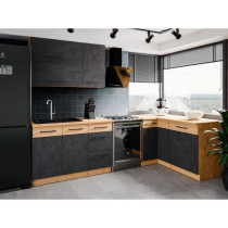 ROCK under-sink unit - Melamine with lancelot oak and matera gray deco