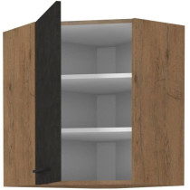 ROCK corner tall unit - Lancelot oak and matera gray decor melamine -