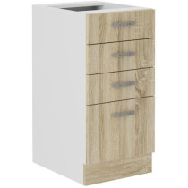 SARA low cabinet - 4 drawers - Sonoma oak decor - L40xD48xH82 cm - Wor