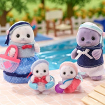 Articulated Family - SYLVANIAN FAMILIES - Seal Family - 4 Characters a