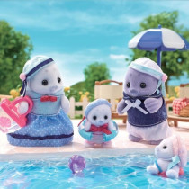 Articulated Family - SYLVANIAN FAMILIES - Seal Family - 4 Characters a