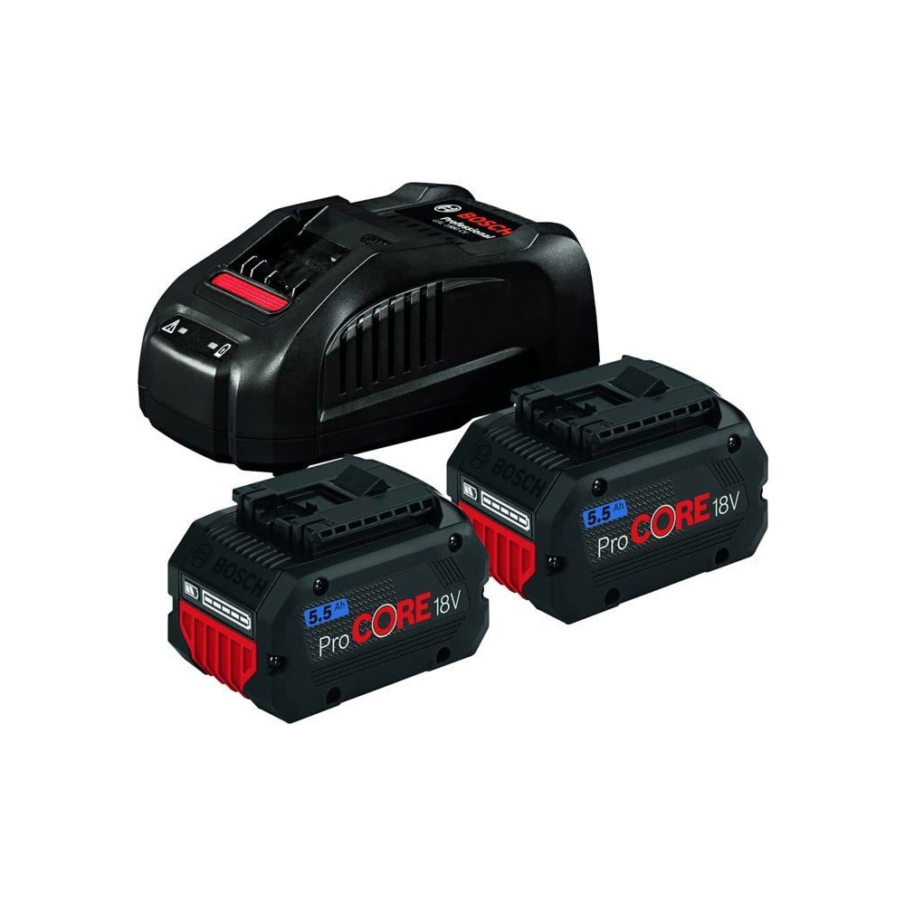 Pack de 2 batteries 18V Procore 5,5Ah + chargeur rapide - BOSCH - 1600