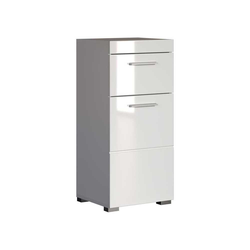 AMANDA bathroom cabinet - 1 door + 1 drawer - Glossy white - L37 x D31
