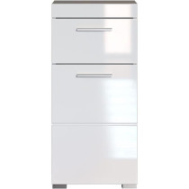 AMANDA bathroom cabinet - 1 door + 1 drawer - Glossy white - L37 x D31