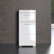 AMANDA bathroom cabinet - 1 door + 1 drawer - Glossy white - L37 x D31