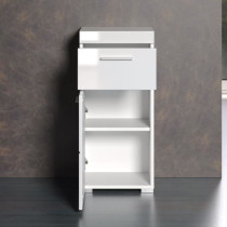 AMANDA bathroom cabinet - 1 door + 1 drawer - Glossy white - L37 x D31