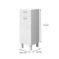ESSENTIAL - Storage unit 1 door 1 drawer - White - L 30 cm