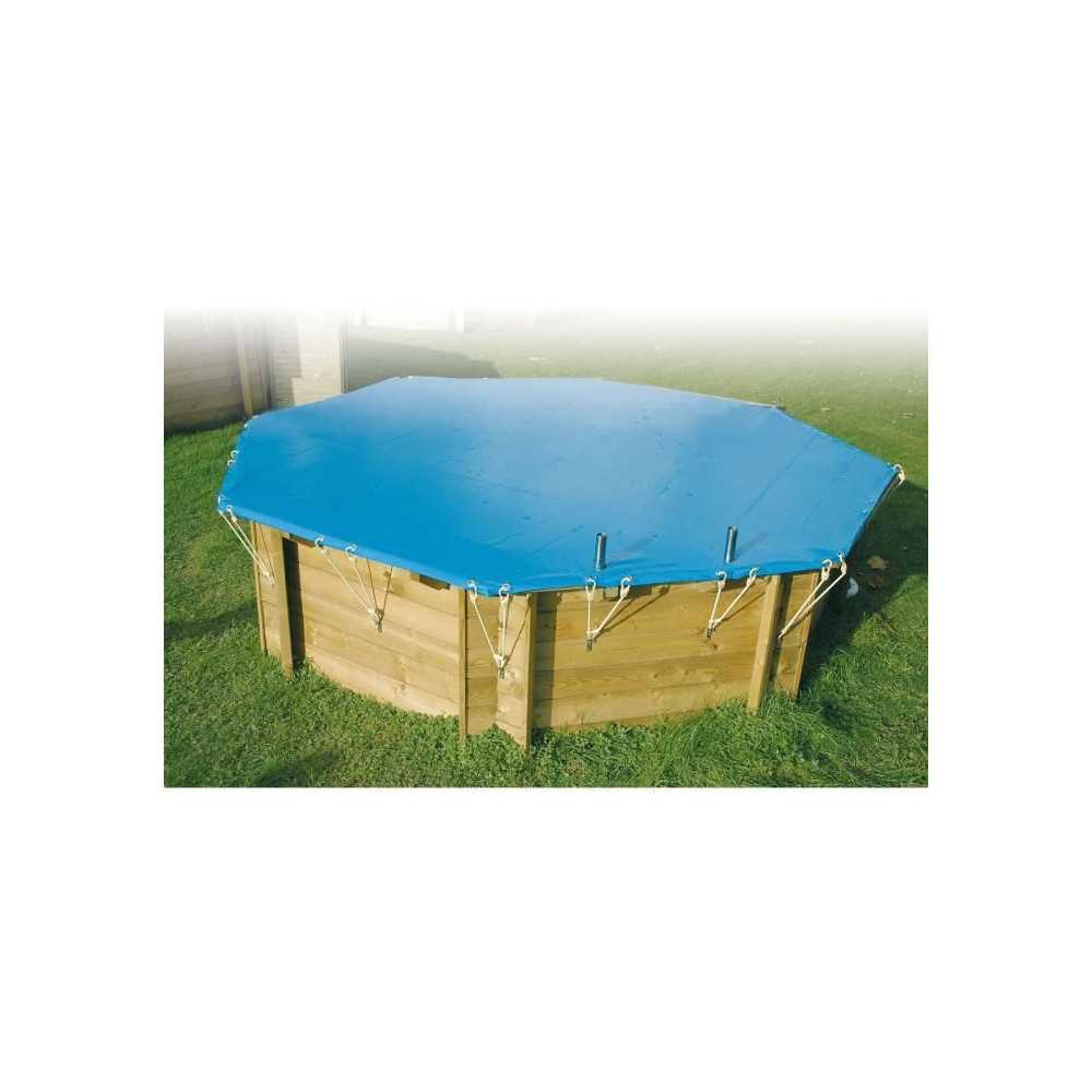 Bâche d'hiver et de sécurité pour piscine bois - UBBINK - Octogonal