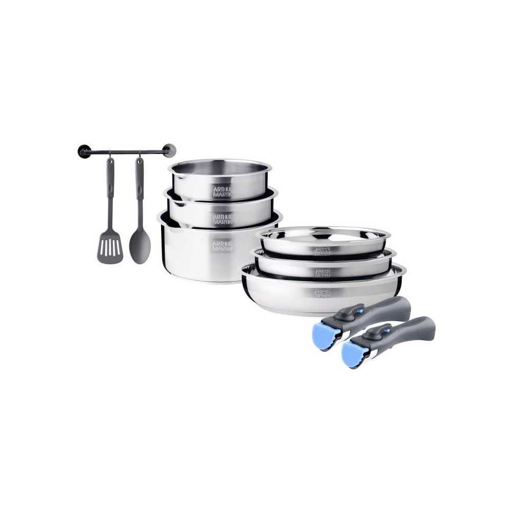 Batterie de cuisine induction - Arthur Martin - AM2238 - Acier inoxyda