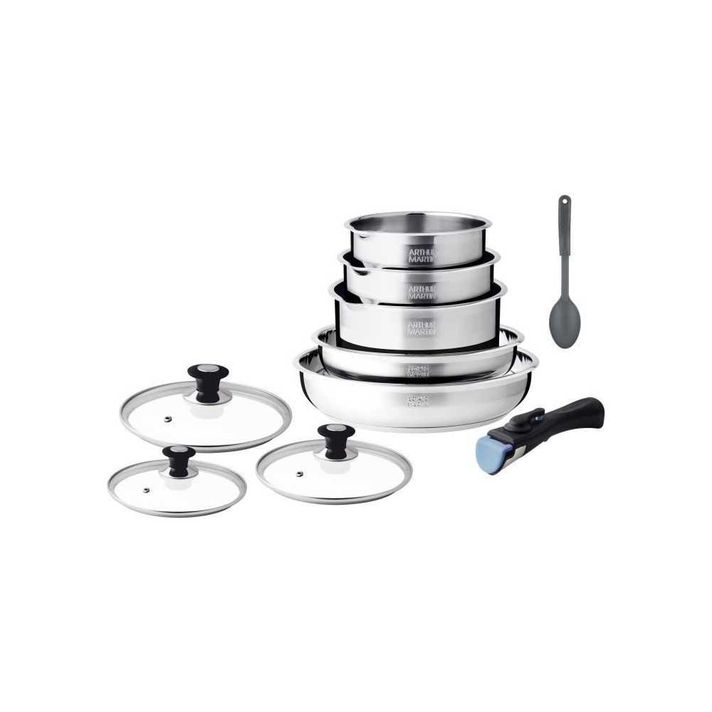 Batterie de cuisine induction - Arthur Martin - AM4485 - Acier inoxyda
