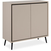 Buffet - ARONA 01A - Beige / Noir - 2 portes - 90 x 90 x 38 cm