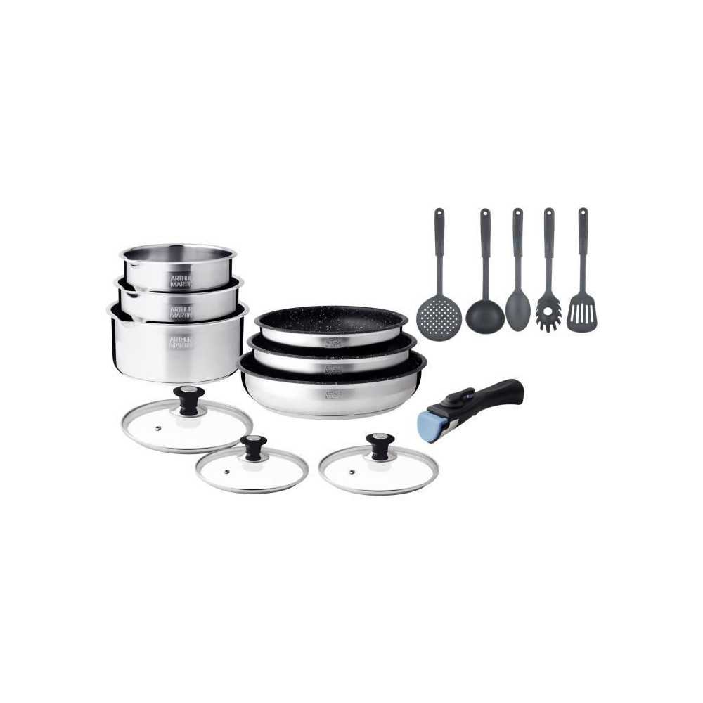 Batterie de cuisine induction - Arthur Martin - AM1275 - Acier inoxyda