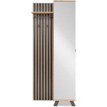 Vestiaire avec miroir - MEDAN 42A - Anthracite / Chene artisan - 80 x