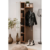 Vestiaire avec miroir - MEDAN 42A - Anthracite / Chene artisan - 80 x