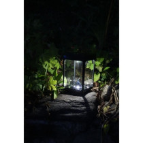 Mini photophore solaire pour table - Parois en verre - Noir