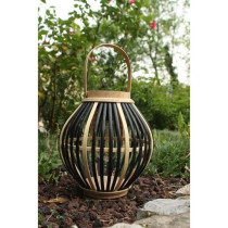 Lampe solaire en bambou - Olivie - Noir