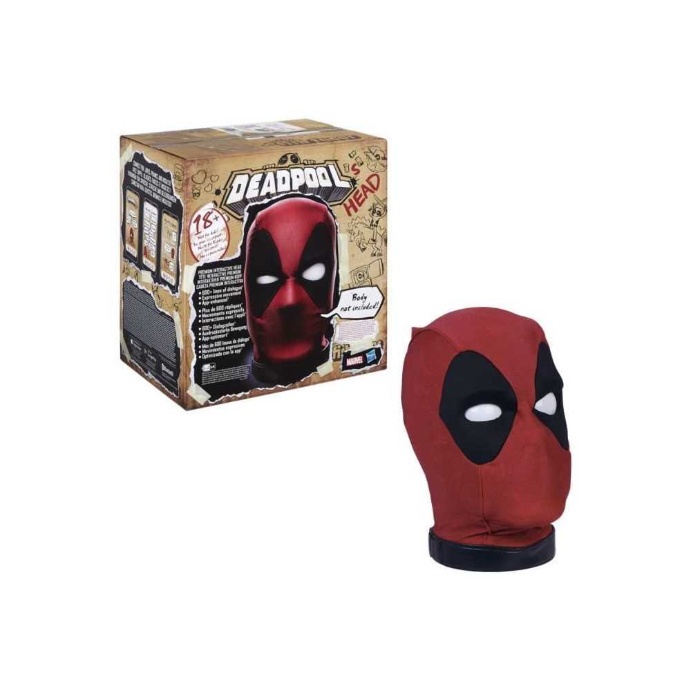 Tete de Deadpool interactive, bouge et parle, appli dédiée, piece de