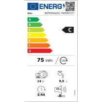 Lave-vaisselle pose libre BEKO BDFN26442XC - 14 couverts - Induction -