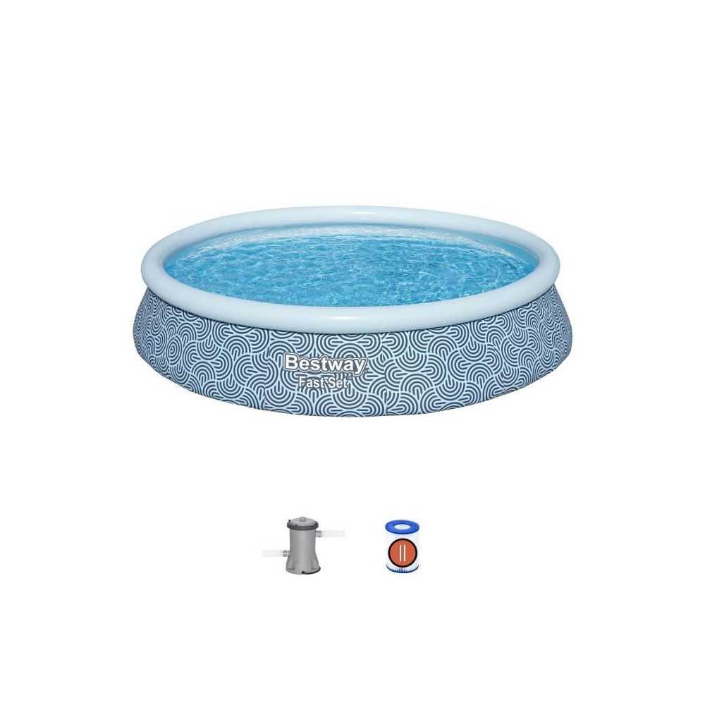 Kit piscine gonflable BESTWAY - Fast Set - 396 x 84 cm - Ronde (Filtre