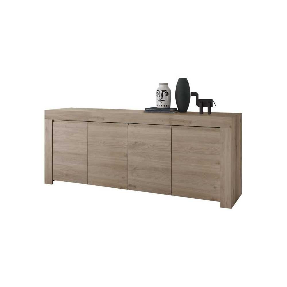Buffet - FAENZA - 4 portes - Chene clair - 210 x 42 x 81 cm Buffet - FAENZA - 4 portes - Chene clair - 210 x 42 x 81 cm