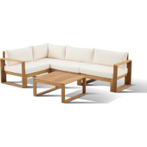 Salon de jardin d'angle modulable - Bois d'acacia - 5 personnes - LEVA