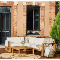 Salon de jardin d'angle modulable - Bois d'acacia - 5 personnes - LEVA