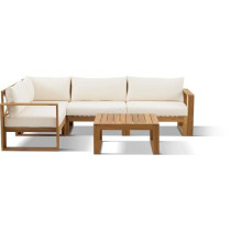Salon de jardin d'angle modulable - Bois d'acacia - 5 personnes - LEVA