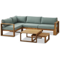 Salon de jardin en bois d'Acacia FSC - 6 personnes - Levata - Vert d'e