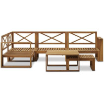 Salon de jardin en bois d'Acacia FSC - 6 personnes - Levata - Vert d'e
